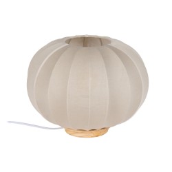 Lampe de bureau Beige Naturel Coton Bois Métal 60 W 220-240 V 31,5 x 31,5 x 24,5 cm