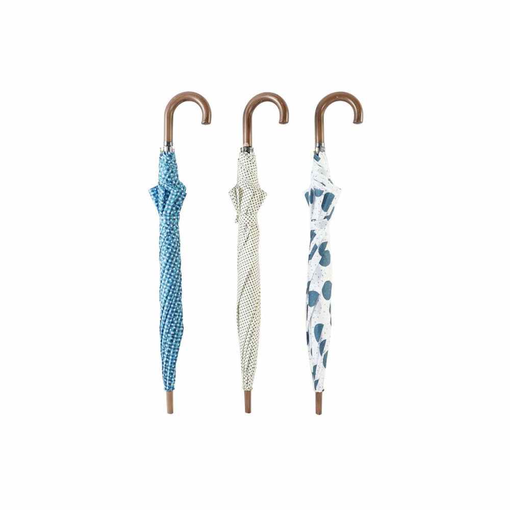 Regenschirm DKD Home Decor Blau Weiß 3 Stücke