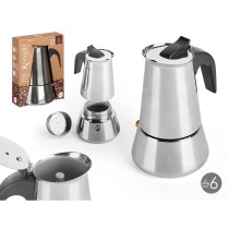 Cafetière Italienne Kinvara S12AA-6T Noir Argenté Acier 6 Tasses