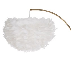 Lampadaire Blanc Doré Métal Plumes 60 W 220-240 V 68 x 40 x 175 cm