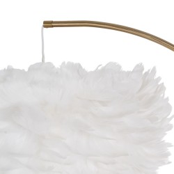 Floor Lamp White Golden Metal Feathers 60 W 220-240 V 68 x 40 x 175 cm