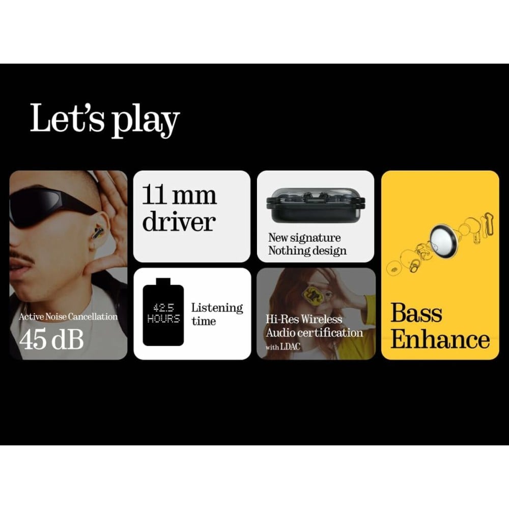 Headphones with Microphone Nothing A10600065 Yellow