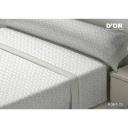 Jeu de draps D'Or ROMA Gris Gran lit 2 persones Franela