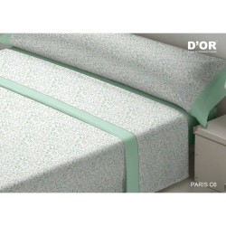 Jeu de draps D'Or PARIS Vert Lit de 120 Franela