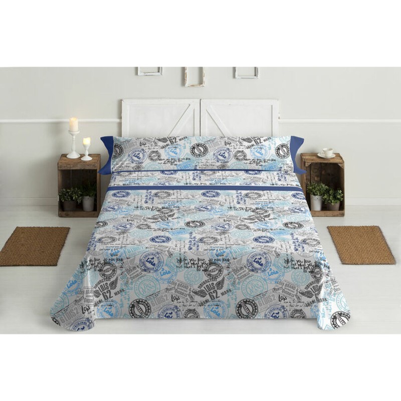 Jeu de draps Lois SELLOS Bleu Lit king size