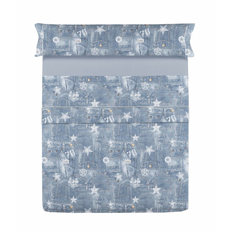 Jeu de draps Lois TEJANO Bleu Lit king size