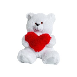Plüschbär GO GIFT FRANK 50 WH Weiß Plüsch Herz 50 cm