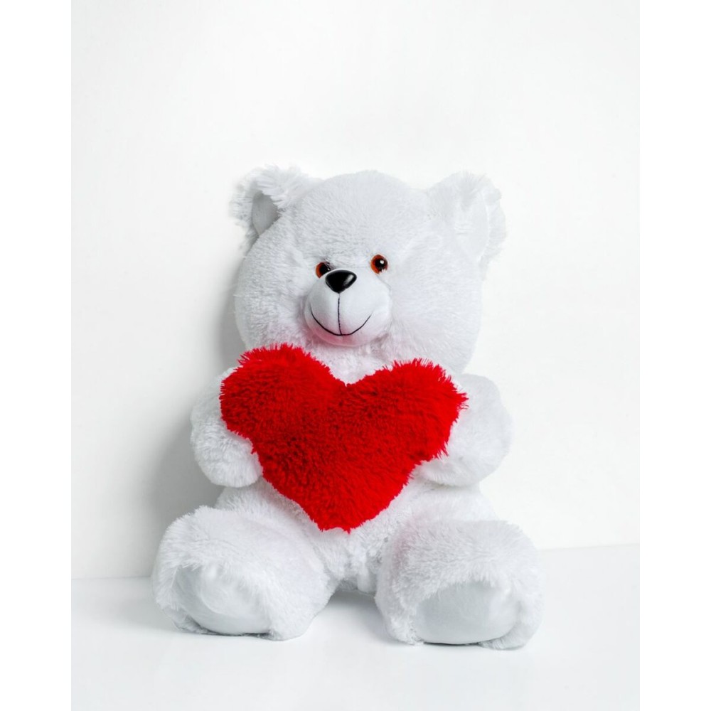 Plüschbär GO GIFT FRANK 50 WH Weiß Plüsch Herz 50 cm
