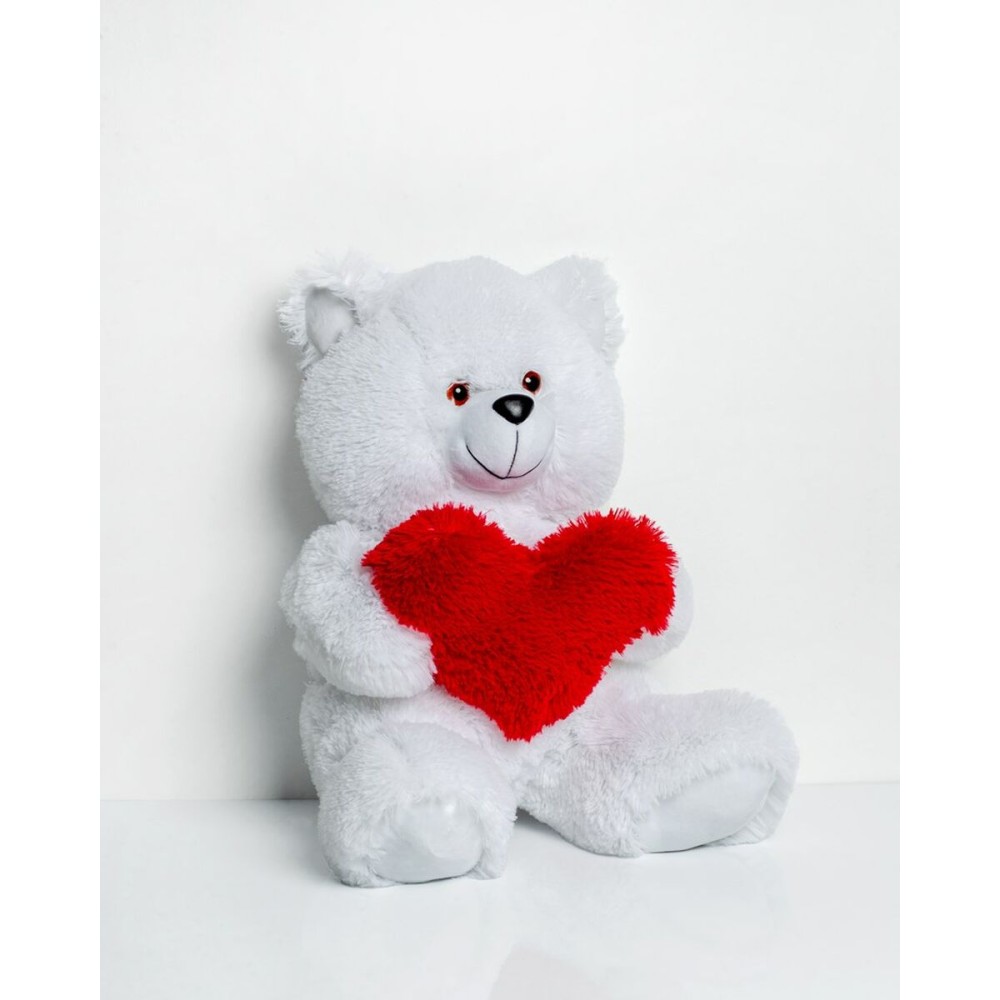 Plüschbär GO GIFT FRANK 50 WH Weiß Plüsch Herz 50 cm