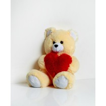 Teddy Bear GO GIFT FRANK 50 CR Cream Plush Heart 50 cm