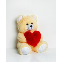 Ours en peluche GO GIFT FRANK 50 CR Crème Tissu Peluche Coeur 50 cm