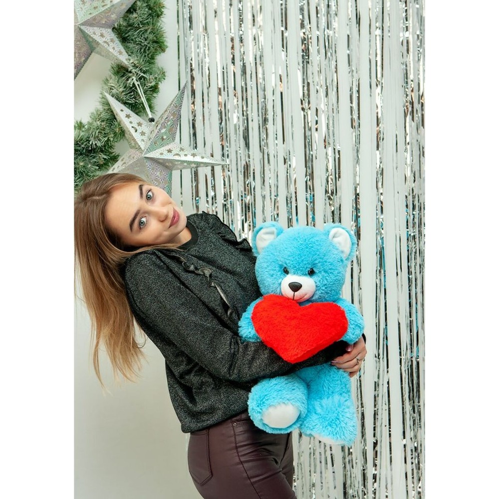 Plüschbär GO GIFT FRANK 50 BL Blau Plüsch Herz 50 cm