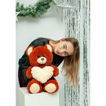 Teddy Bear GO GIFT FRANK 50 BR Brown Plush Heart 50 cm