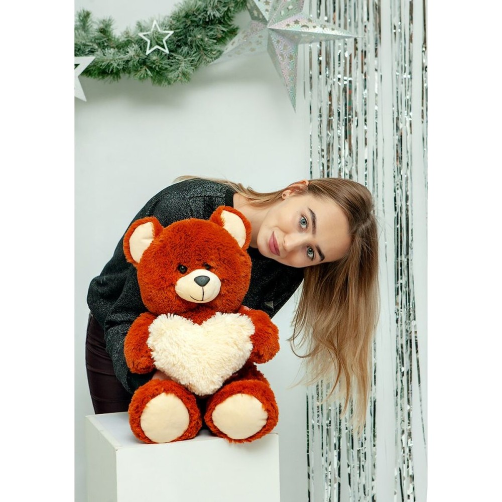 Teddy Bear GO GIFT FRANK 50 BR Brown Plush Heart 50 cm