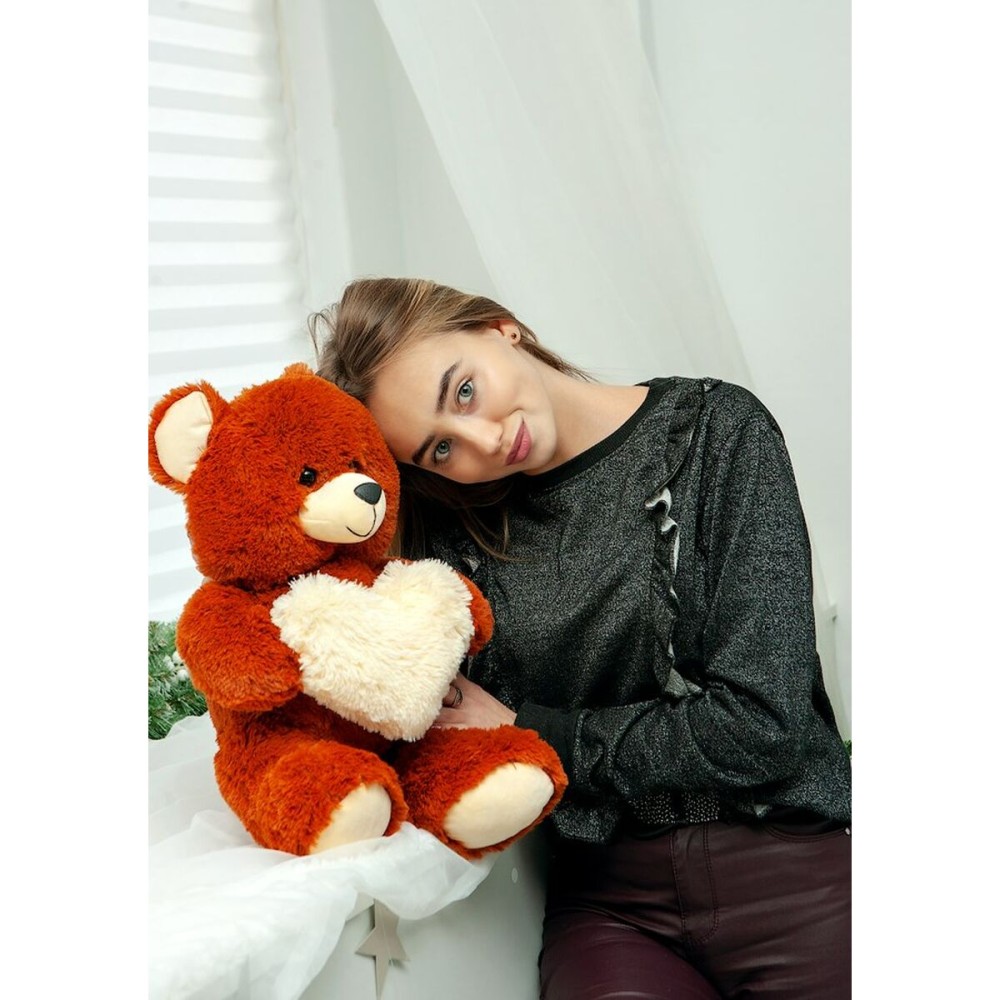 Teddy Bear GO GIFT FRANK 50 BR Brown Plush Heart 50 cm