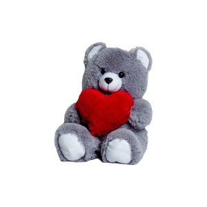 Teddy Bear GO GIFT FRANK 50 GR Grey Plush Heart 50 cm
