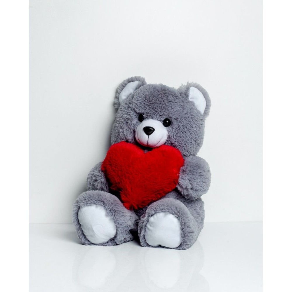Teddy Bear GO GIFT FRANK 50 GR Grey Plush Heart 50 cm