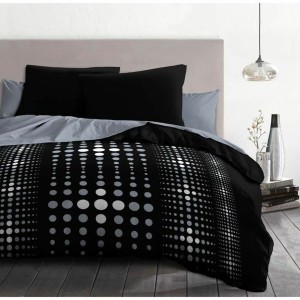 Bettbezug-Set HOME LINGE PASSION Schwarz 240 x 260 cm
