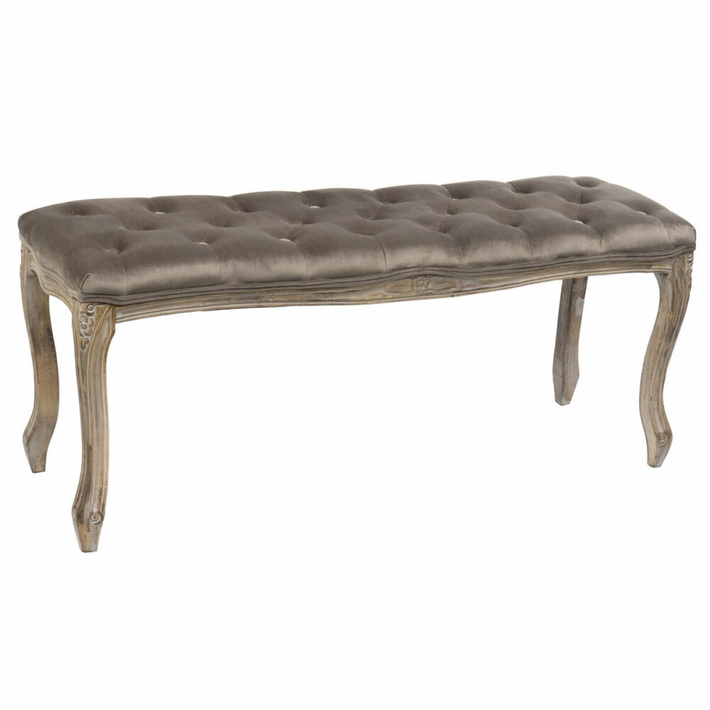 Hocker DKD Home Decor Braun Dunkelgrau Kautschukholz 112 x 38 x 48 cm