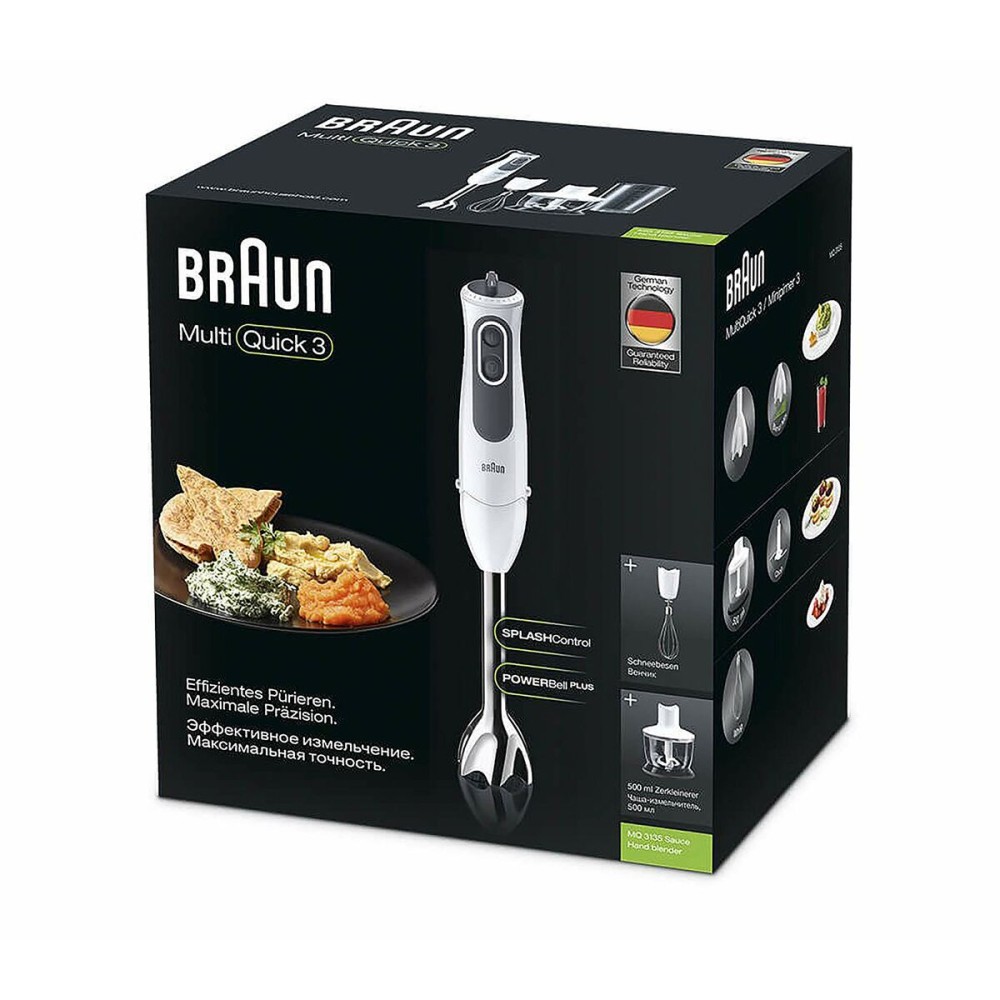 Mixeur plongeant Braun MQ3135WH Blanc Noir 750 W 500 ml