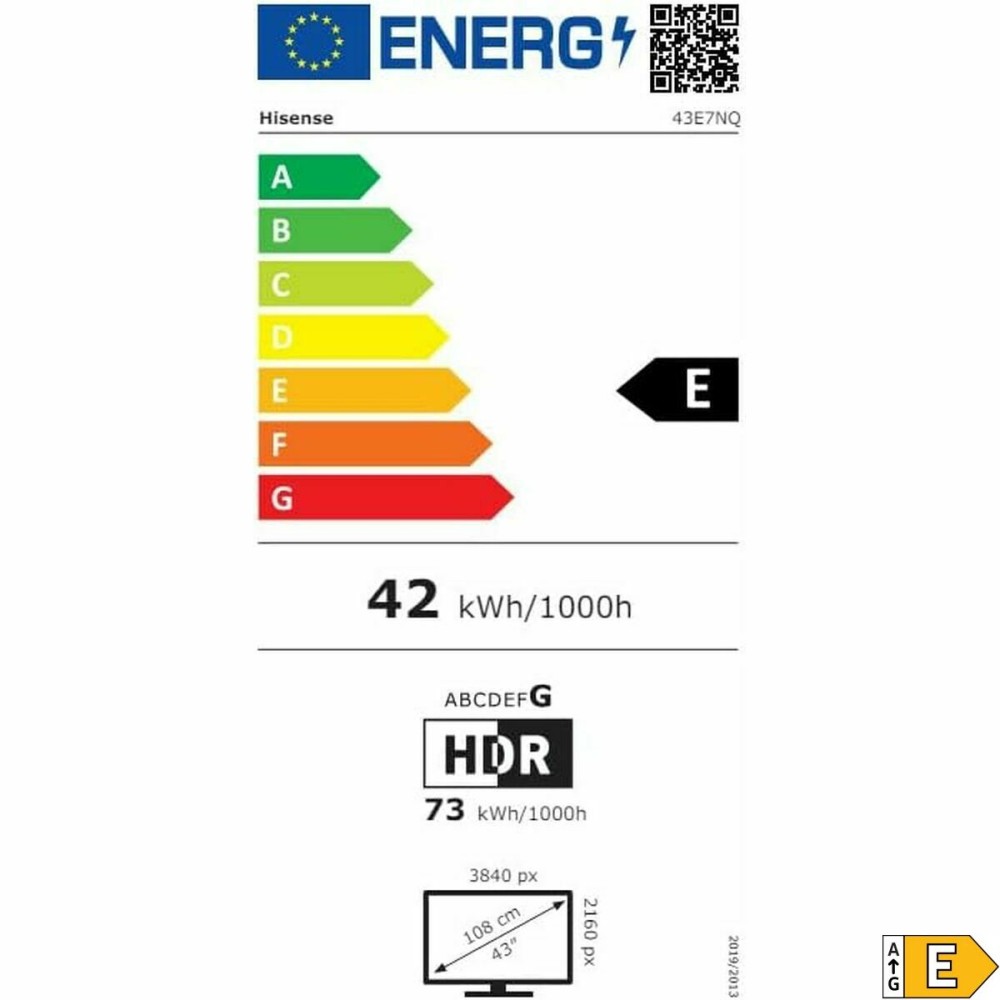 TV intelligente Hisense 43E7NQ 4K Ultra HD 43" HDR QLED