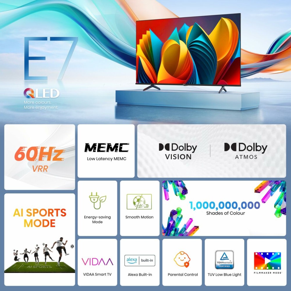 TV intelligente Hisense 43E7NQ 4K Ultra HD 43" HDR QLED
