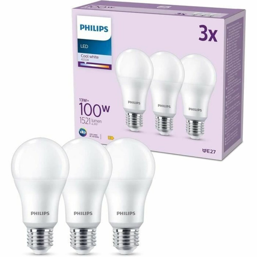 LED-Lampe Philips A67 Weiß E 100 W E27 3 Stück (4000 K)