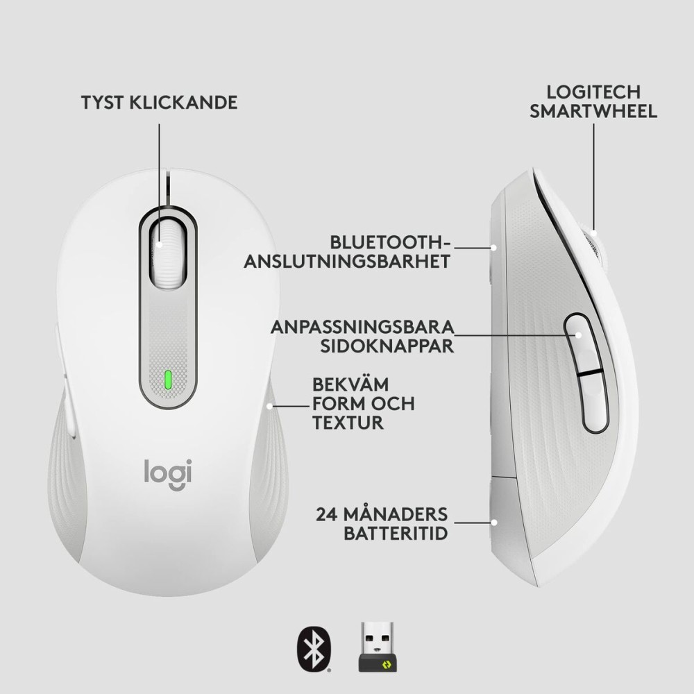 Wireless Mouse Logitech White 4000 dpi