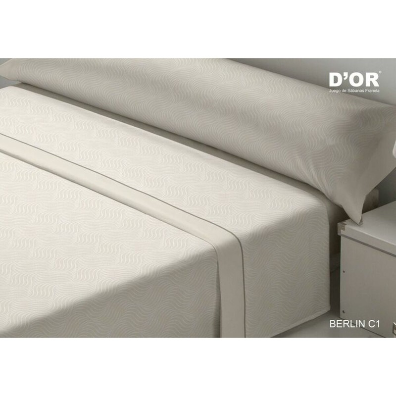 Jeu de draps D'Or BERLIN Beige Lit 1 persone Franela