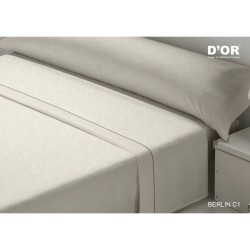 Jeu de draps D'Or BERLIN Beige Lit ½ persones Franela