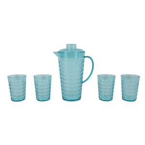 Set mit Krug und Gläsern Lifetime Blau Kunststoff 5 Stücke