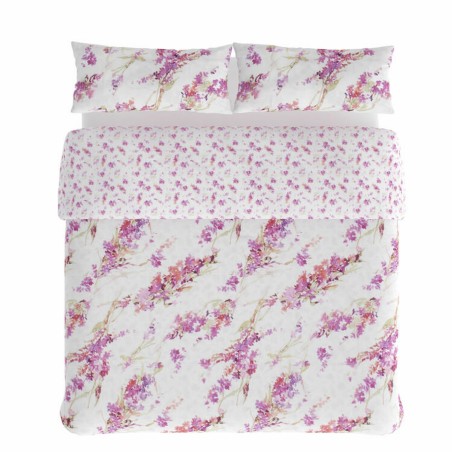 Parure de couette Hosteline SPRING Mauve Lit 1 persone 3 Pièces