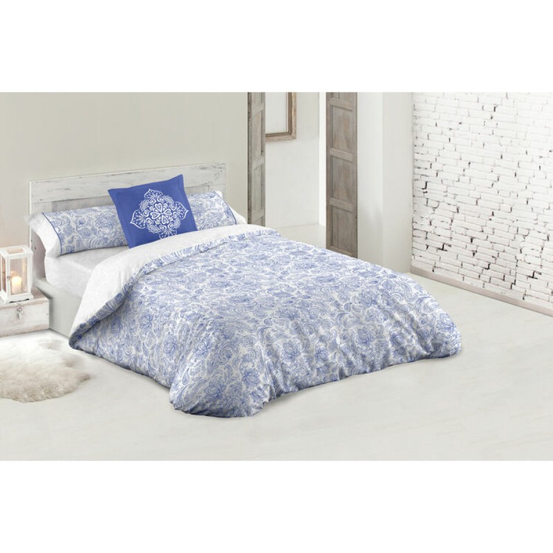 Parure de couette Hosteline AZAHAR Bleu Lit ½ persones 2 Pièces