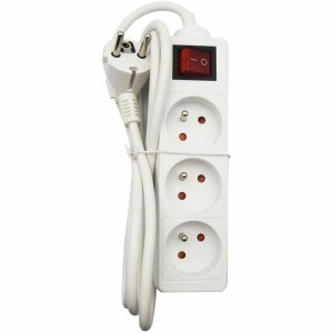Rallonge 3 prises Schuko avec interrupteur GAO