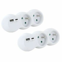 Rallonge 2 prises Schuko avec interrupteur Chacon 47002 3680 W
