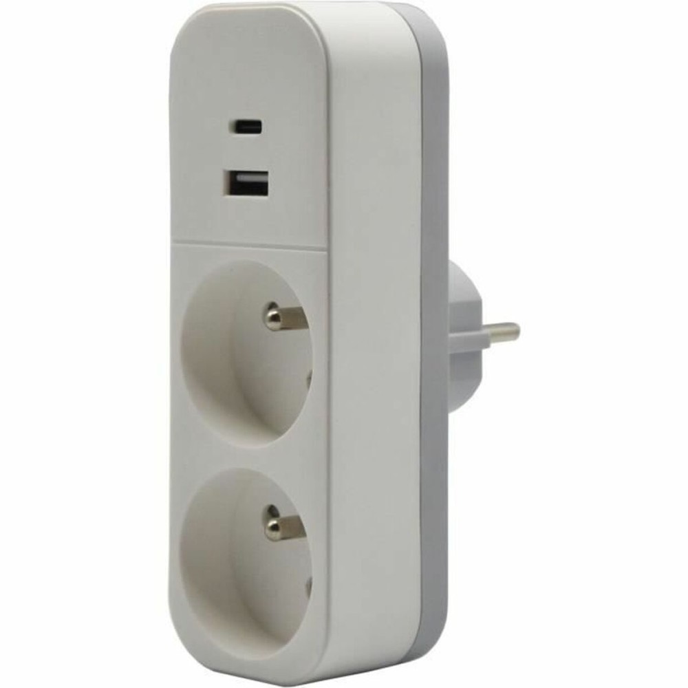Steckdosenleiste mit 2 Steckdosen mit Schalter QUARX 3680 W