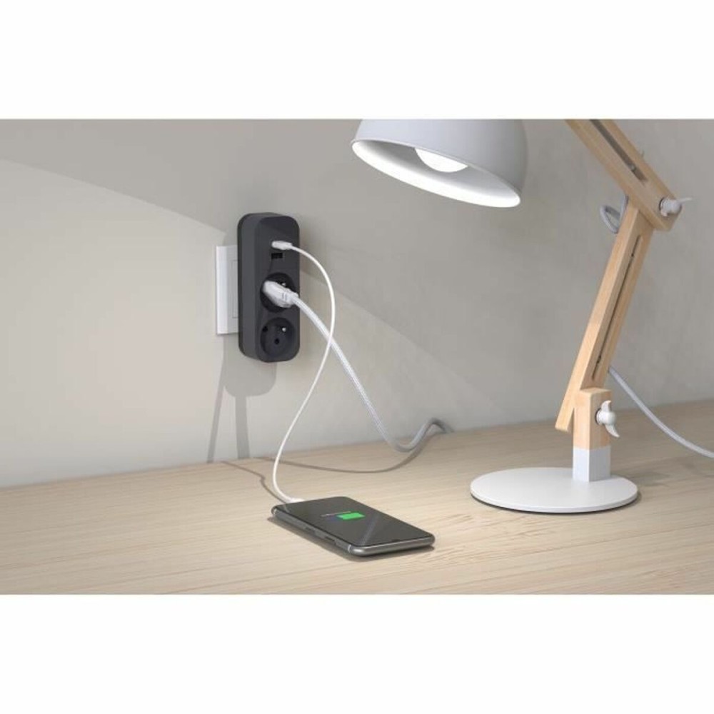 Rallonge 2 prises Schuko avec interrupteur QUARX 3680 W