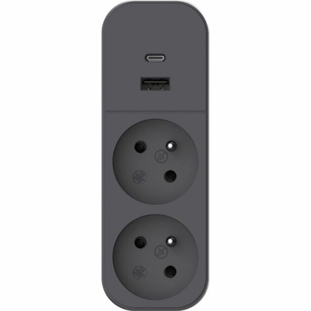 Steckdosenleiste mit 2 Steckdosen mit Schalter QUARX 3680 W