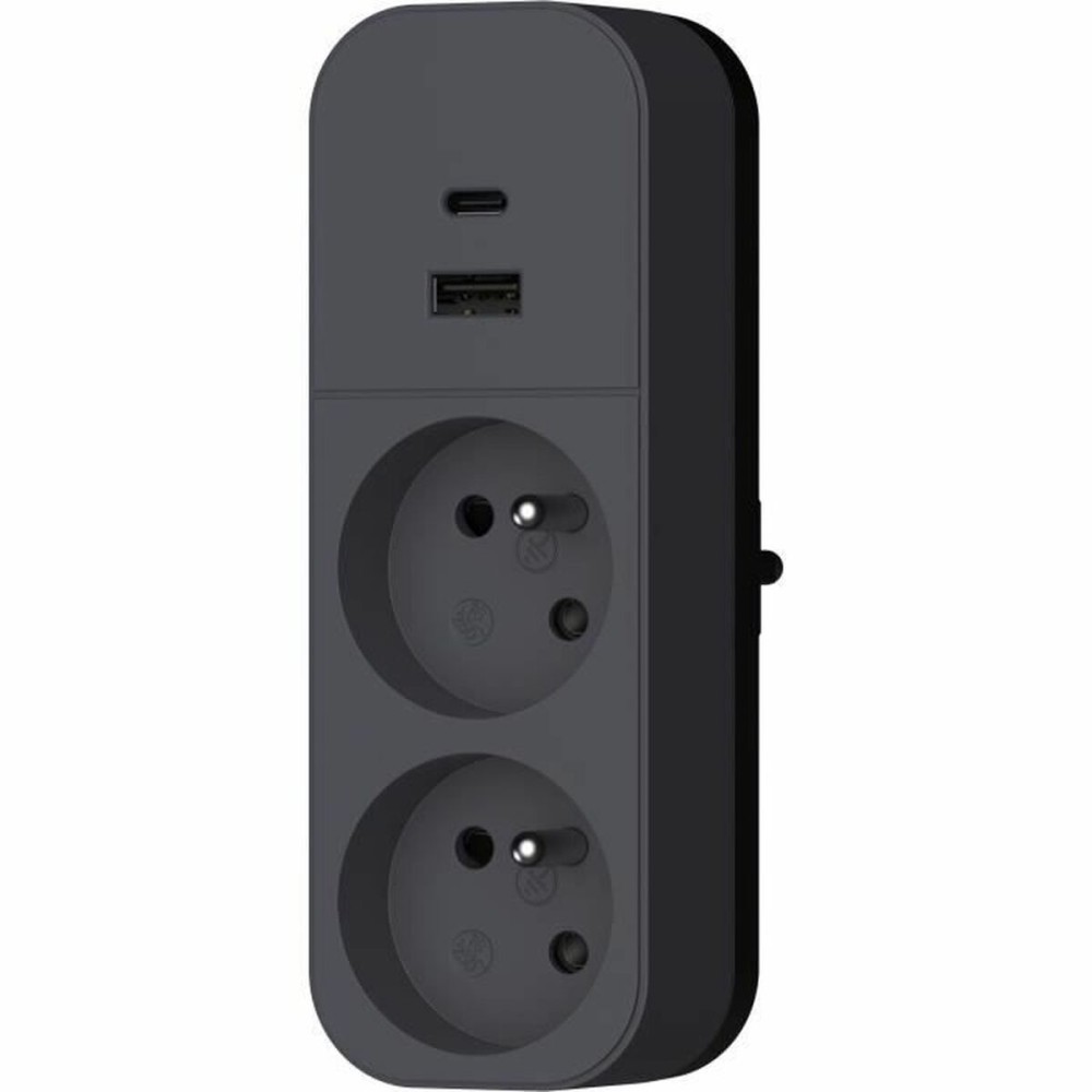 Rallonge 2 prises Schuko avec interrupteur QUARX 3680 W