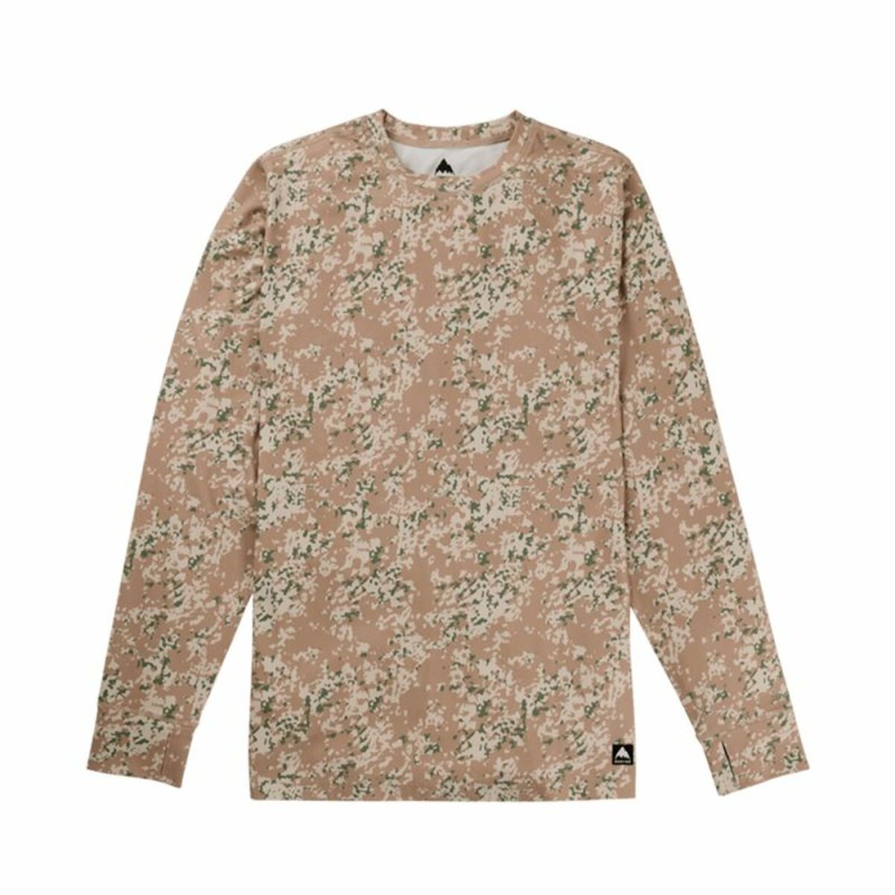 Herren Sweater ohne Kapuze Burton Mdwt Crew Snowfall Camo Weiß Beige