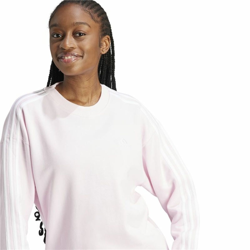 Women’s Sweatshirt without Hood Adidas 3S Ft Swt Pink
