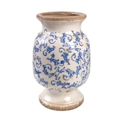 Vase Romimex Blue White Porcelain 18 x 27 x 18 cm