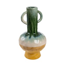 Blumenvase Romimex Bunt aus Keramik 20 x 35 x 20 cm Mit Griffen