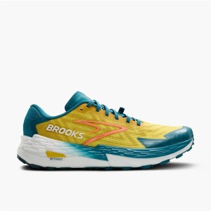 Running Shoes for Adults Brooks Catamount 4 Yellow Turquoise