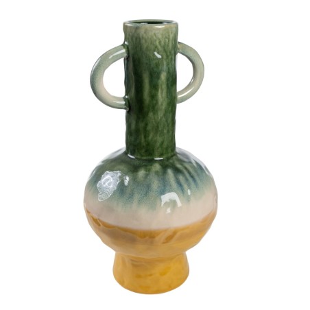 Blumenvase Romimex Bunt aus Keramik 23 x 43 x 23 cm Mit Griffen