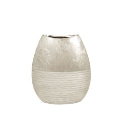 Vase Romimex Silver Ceramic 21 x 24 x 8 cm