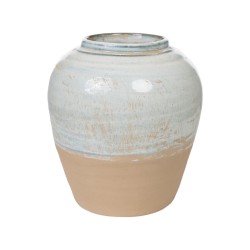 Blumenvase Romimex Blau Beige Terrakotta 22 x 24 x 22 cm