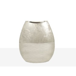 Vase Romimex Silver Ceramic 21 x 24 x 8 cm