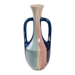 Blumenvase Romimex Bunt aus Keramik 18 x 43 x 18 cm Mit Griffen