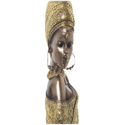 Bust Alexandra House Living Golden Plastic African Woman 11 x 19 x 41 cm